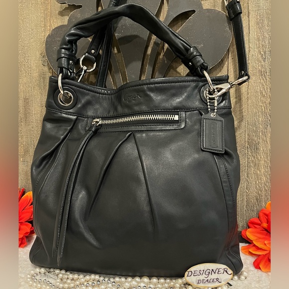 Authentic COACH Parker Hippie Black Leather Bag 13411 EUC! 💎 - Picture 2 of 11